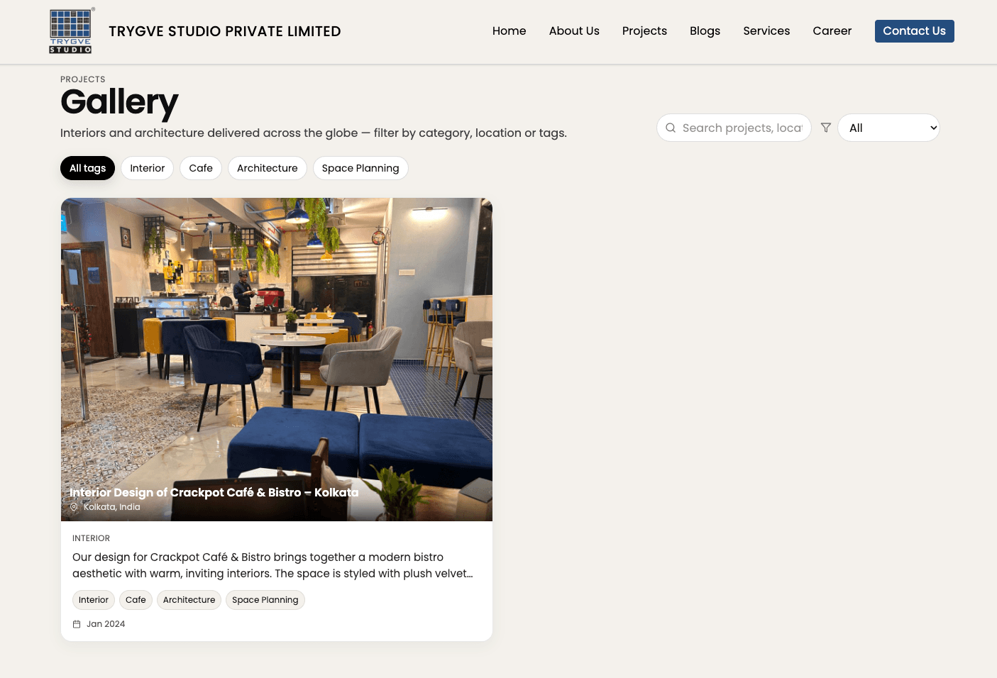 Project grid — Trygve Studio