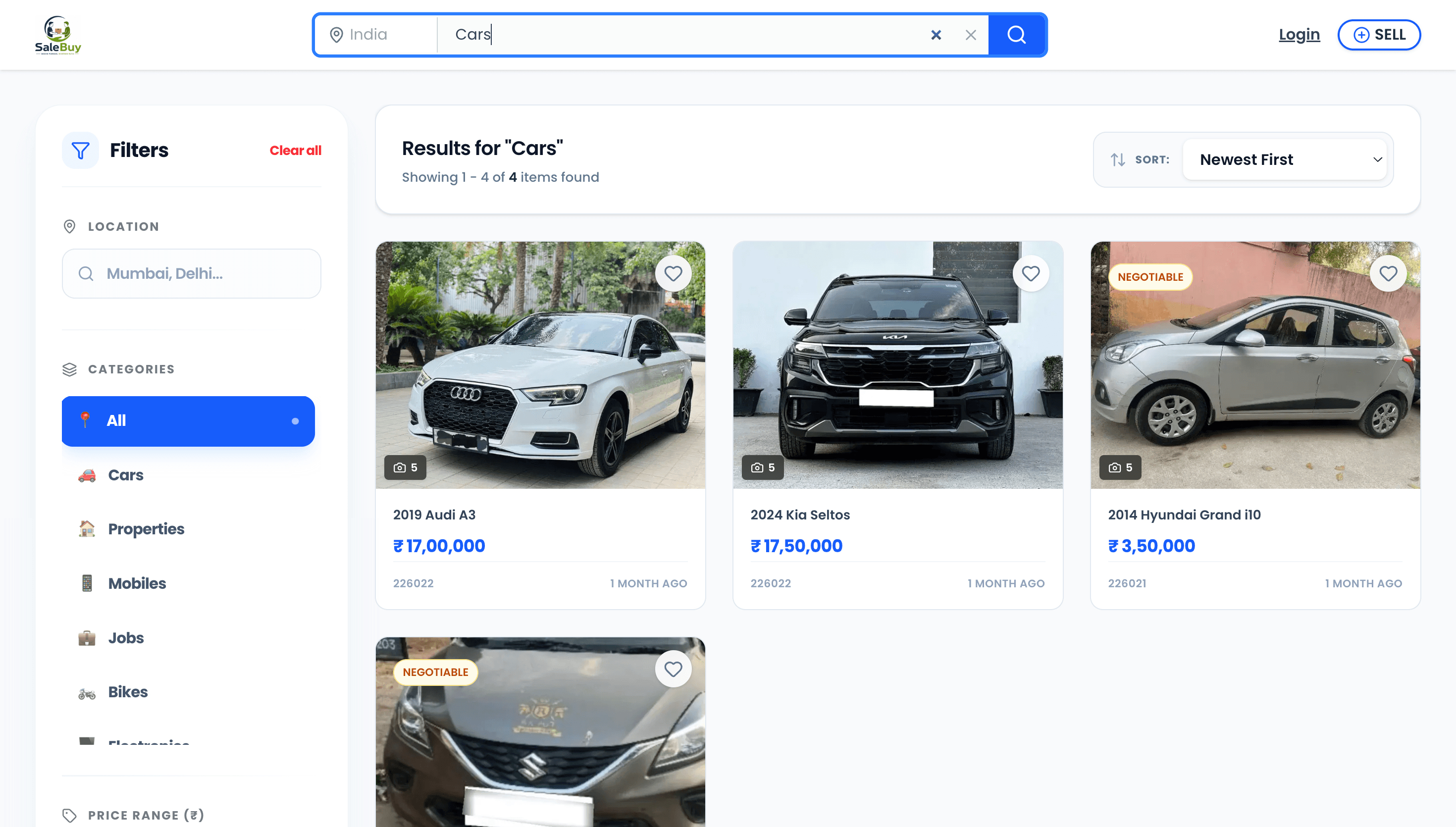 Search Filter Grids β SaleBuy